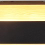 Moderne LED-Wandleuchte Arino in Schwarz matt und Holzoptik, warmweißes Licht.