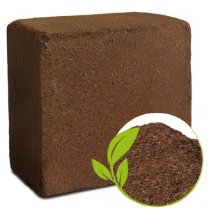 Block gepresste KARAT Kokoserde, torffreie Blumenerde aus Kokosfasern, 5 kg / 75 Liter.