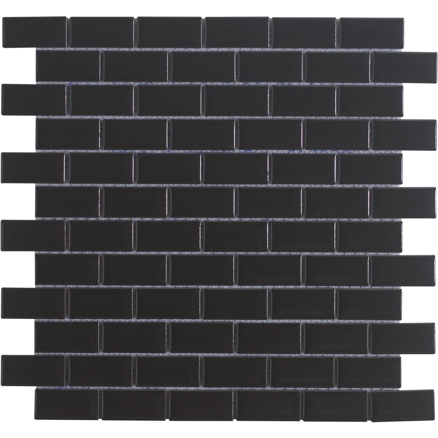 Mosaikmatte Metro Keramik Schwarz 30 cm x 30 cm