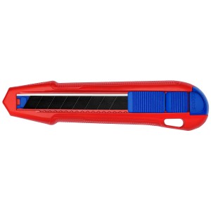 Knipex CutiX Universalmesser, rot/blau, mit ausfahrbarer Klinge.