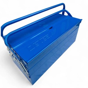 DeTec. Metall Werkzeugkiste V2 Gefüllt 96 tlg In Blau Mit Carbon Optik Einlegern Zum Aufklappen