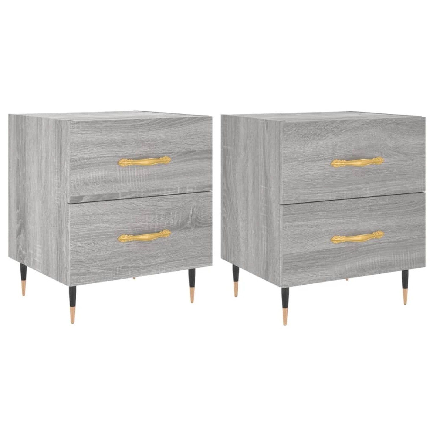 vidaXL Nachttische 2 Stk Grau Sonoma 40x35x47,5 cm Holzwerkstoff Modell 15 günstig online kaufen