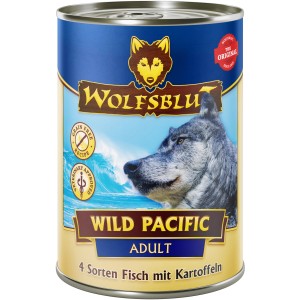 Wolfsblut Wild Pacific Adult Hunde-Nassfutter, 4 Sorten Fisch mit Kartoffeln, Dose.