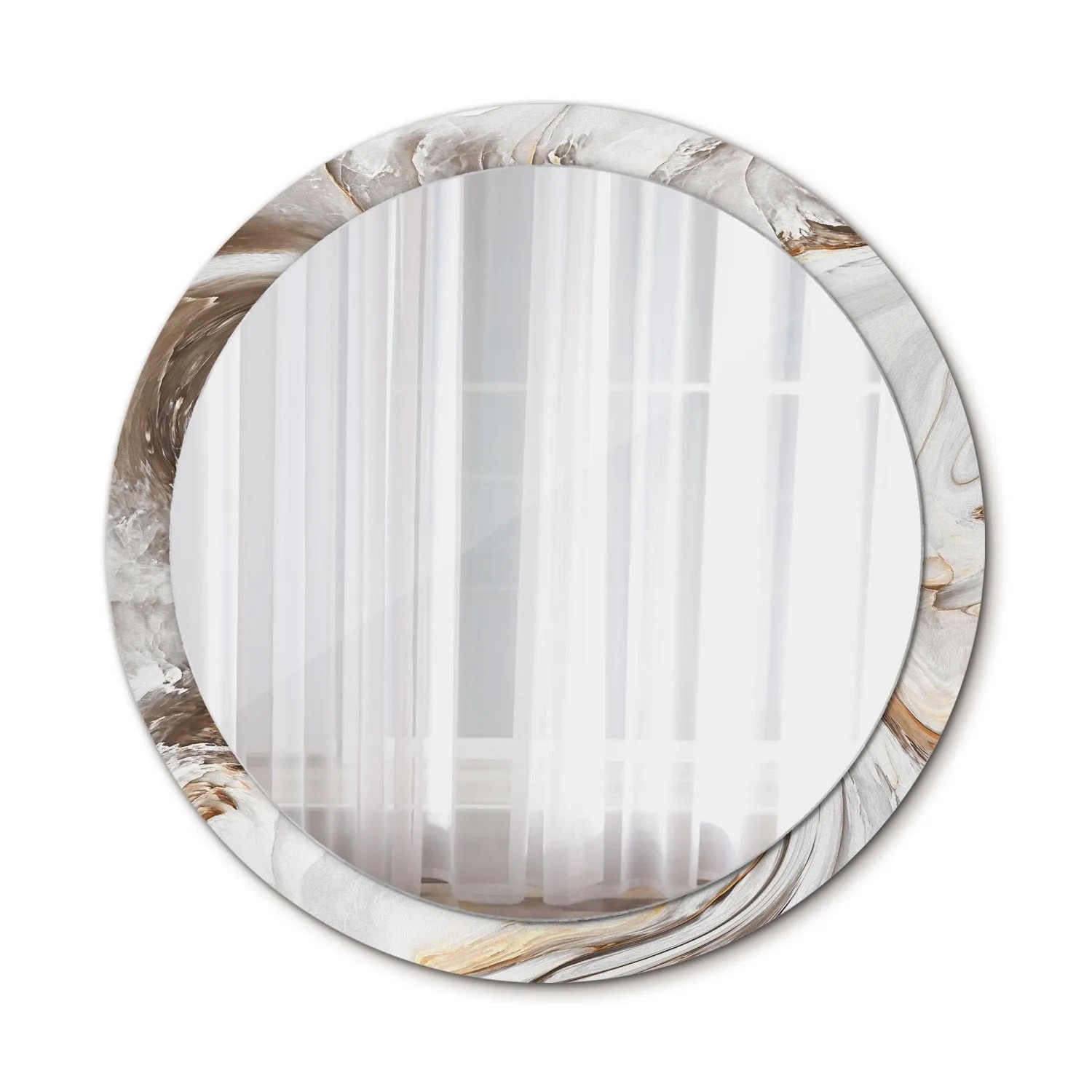 Tulup Bedruckte Spiegel Heller Marmor 100x100 cm Runder Spiegel mit Dekorat günstig online kaufen