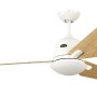 CASAFAN Eco Aviatos Deckenventilator, 162 cm, weißes Gehäuse, Ahorn-Flügel, mit Beleuchtung.