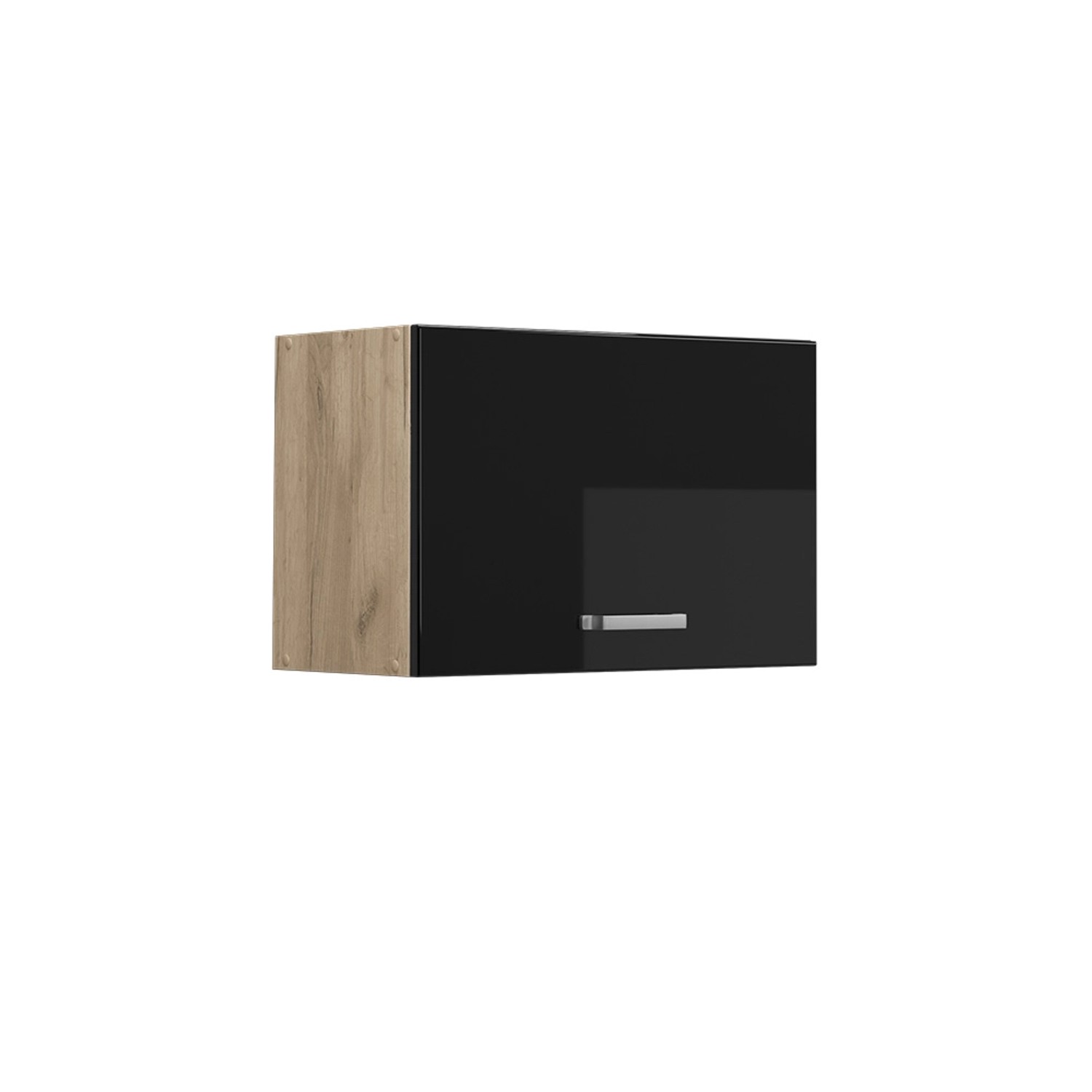 Vicco Hängeschrank R-Line Schwarz Hochglanz/Goldkraft Eiche 60 cm Flach