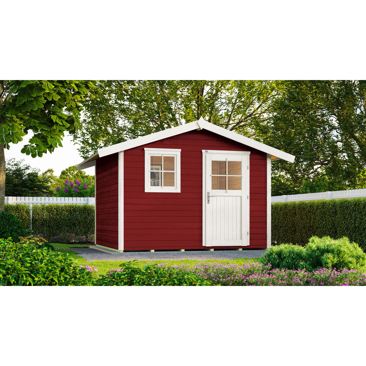 Weka Holz-Gartenhaus/Gerätehaus Satteldach Lasiert 238 cm