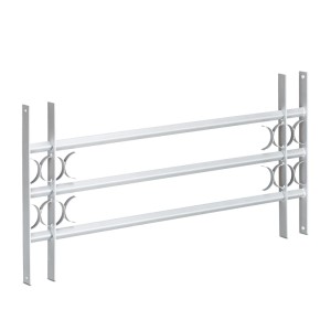 Relaxdays Fenstergitter Stahl Grau Ausziehbar Einbruchschutz 45 cm x 100-150 cm