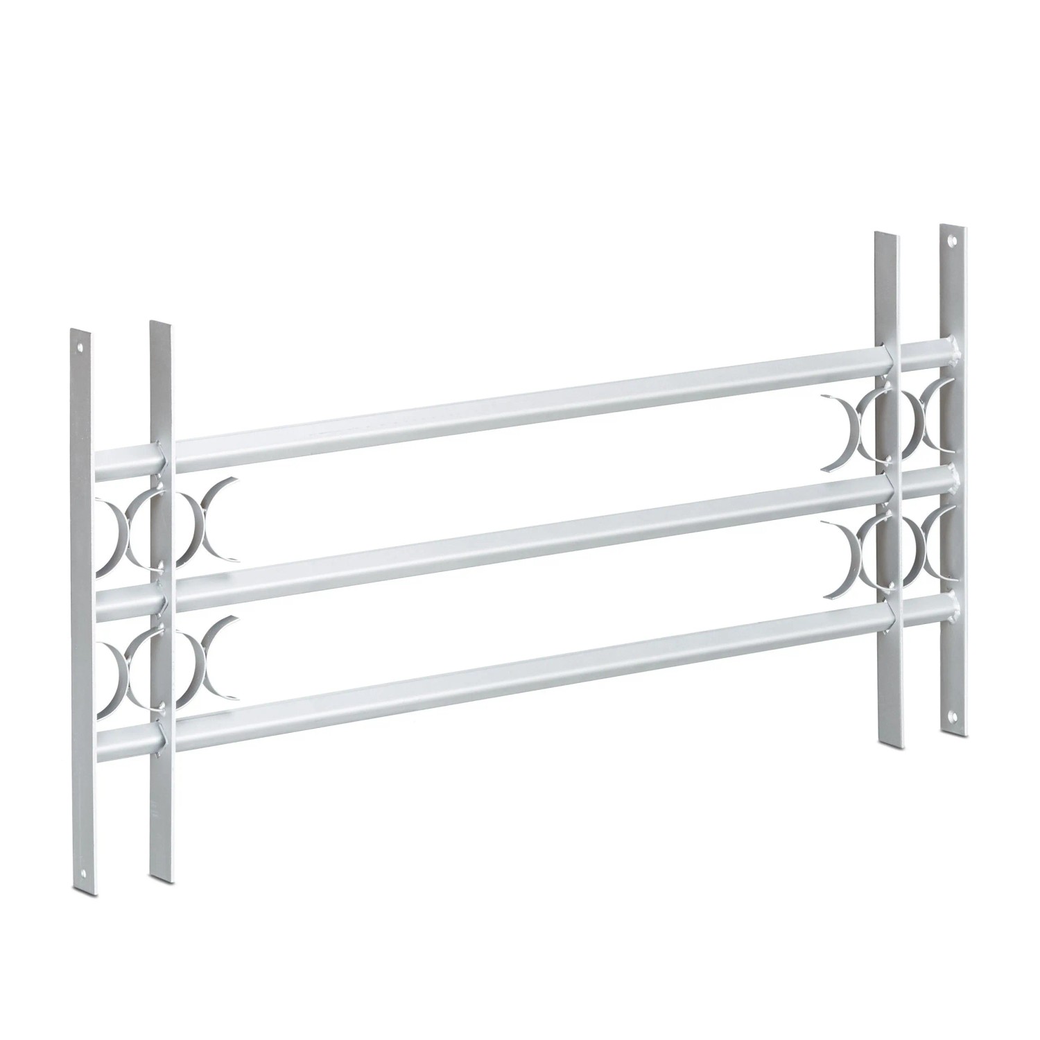 Relaxdays Fenstergitter Stahl Grau Ausziehbar Einbruchschutz 45 cm x 100-150 cm