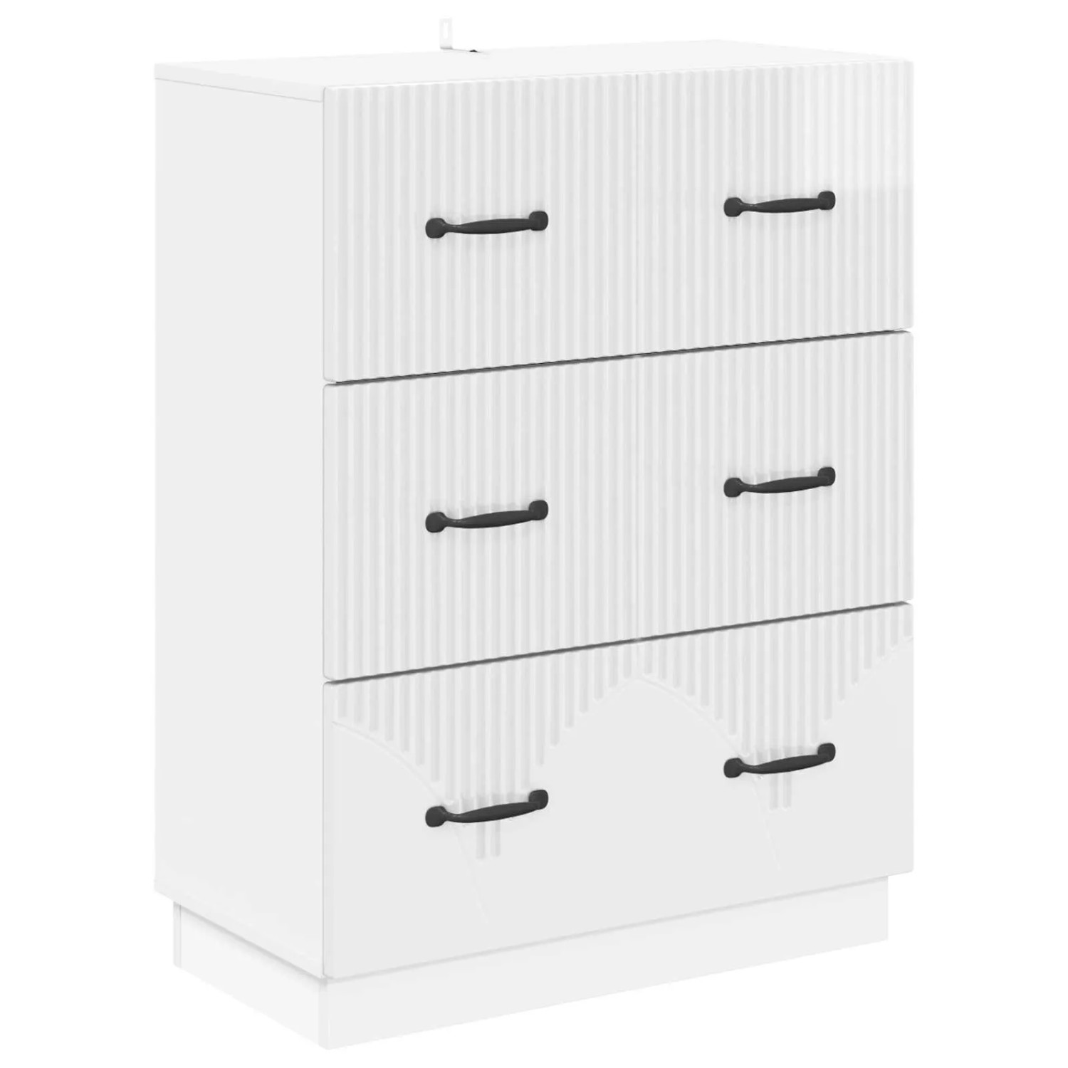 vidaXL Schubladenschrank Hochglanz Weiß 66 x 34,5 x 87 cm 895299
