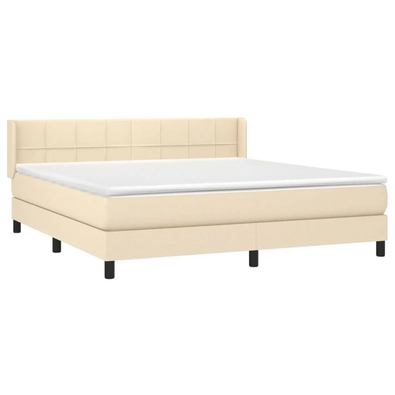 vidaXL Boxspringbett mit Matratze Creme 180x200 cm Stoff 3129734 günstig online kaufen
