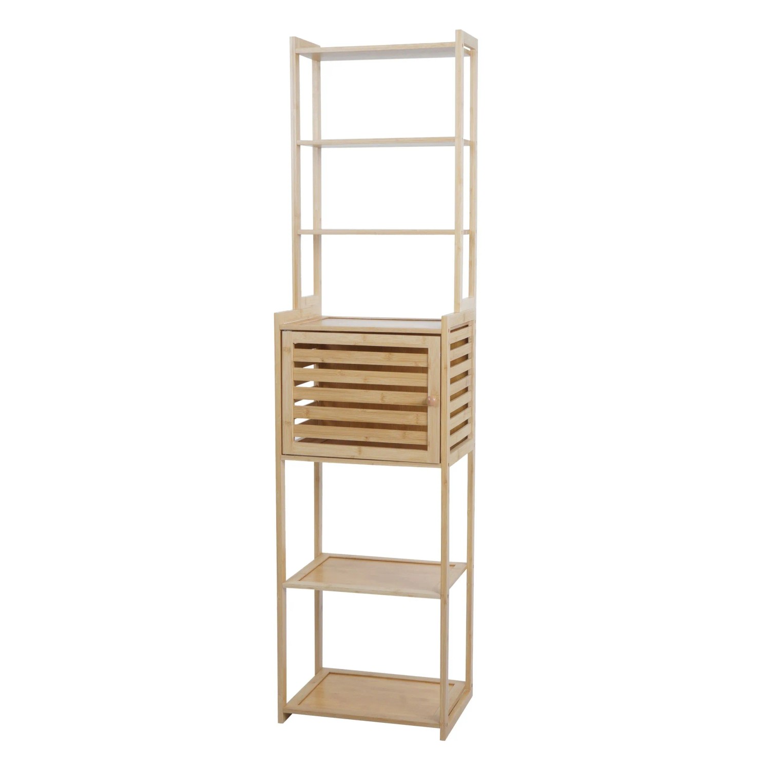 MCW Bambus Regal O74 Türe Staufächer 165x42x30cm