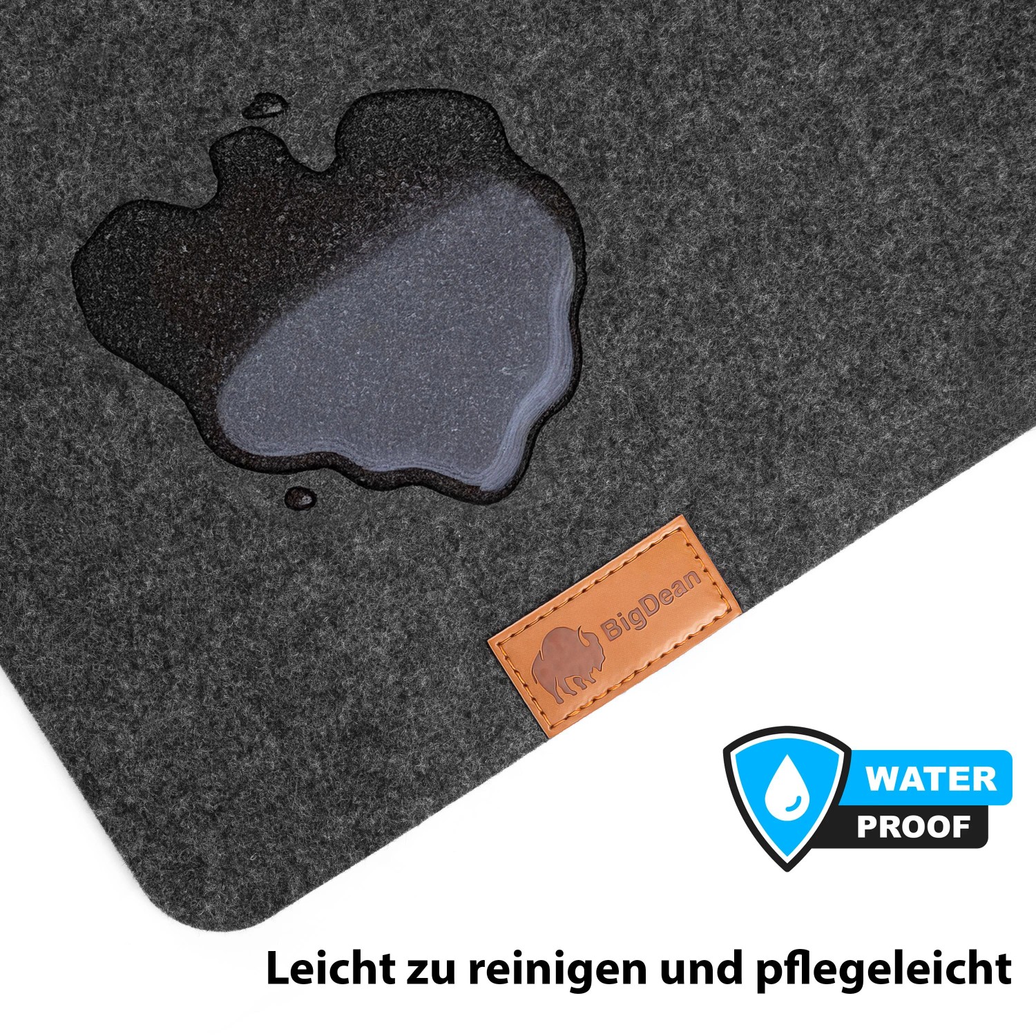 BigDean Schreibtischunterlage Filz Rutschfest 90x40 cm XXL Mauspad_5