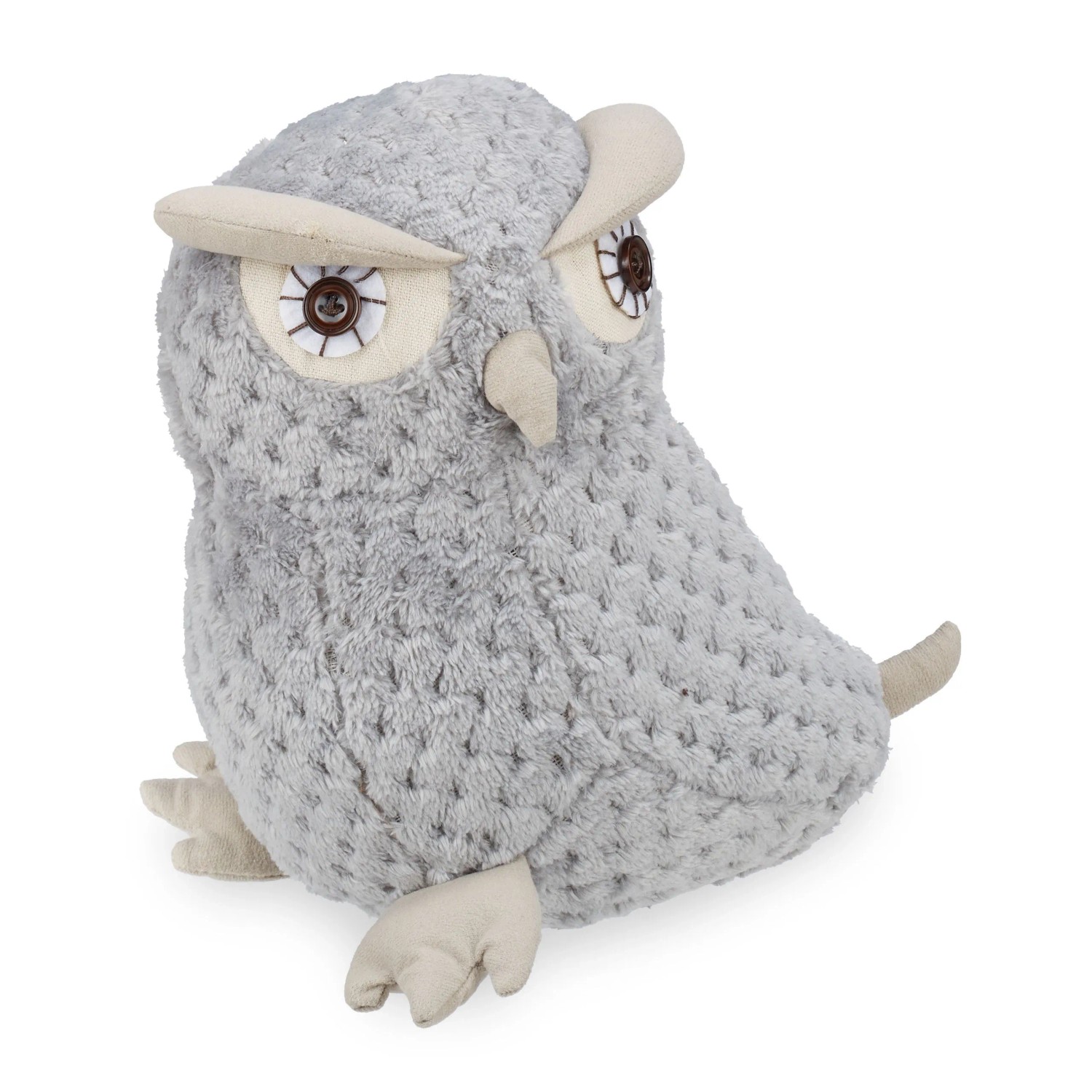 Relaxdays Türstopper Eule Polyester Grau Schwer 22 cm x 21 cm x 17 cm 1,4 kg