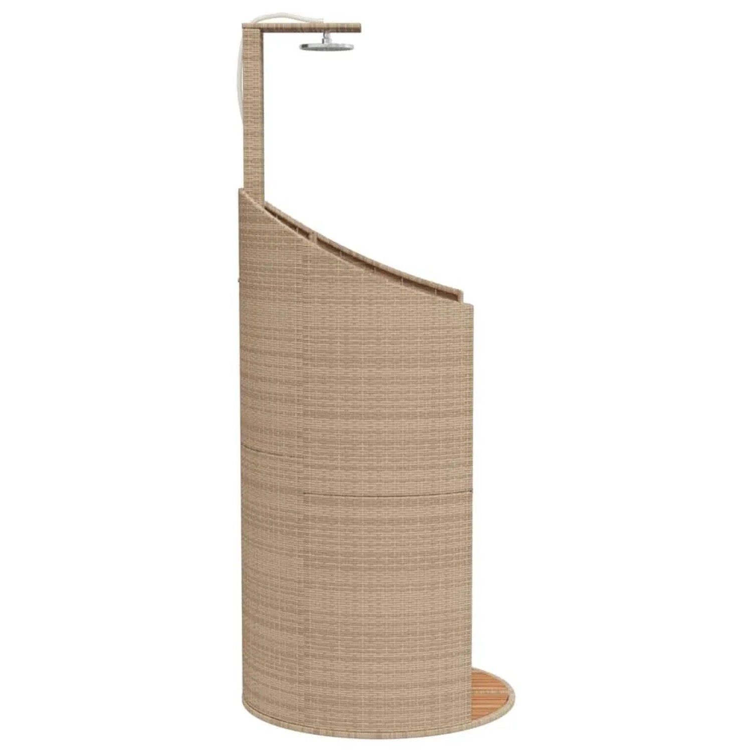 vidaXL Gartendusche Beige 100x100x241,5 cm Poly Rattan Akazienholz 368214_6