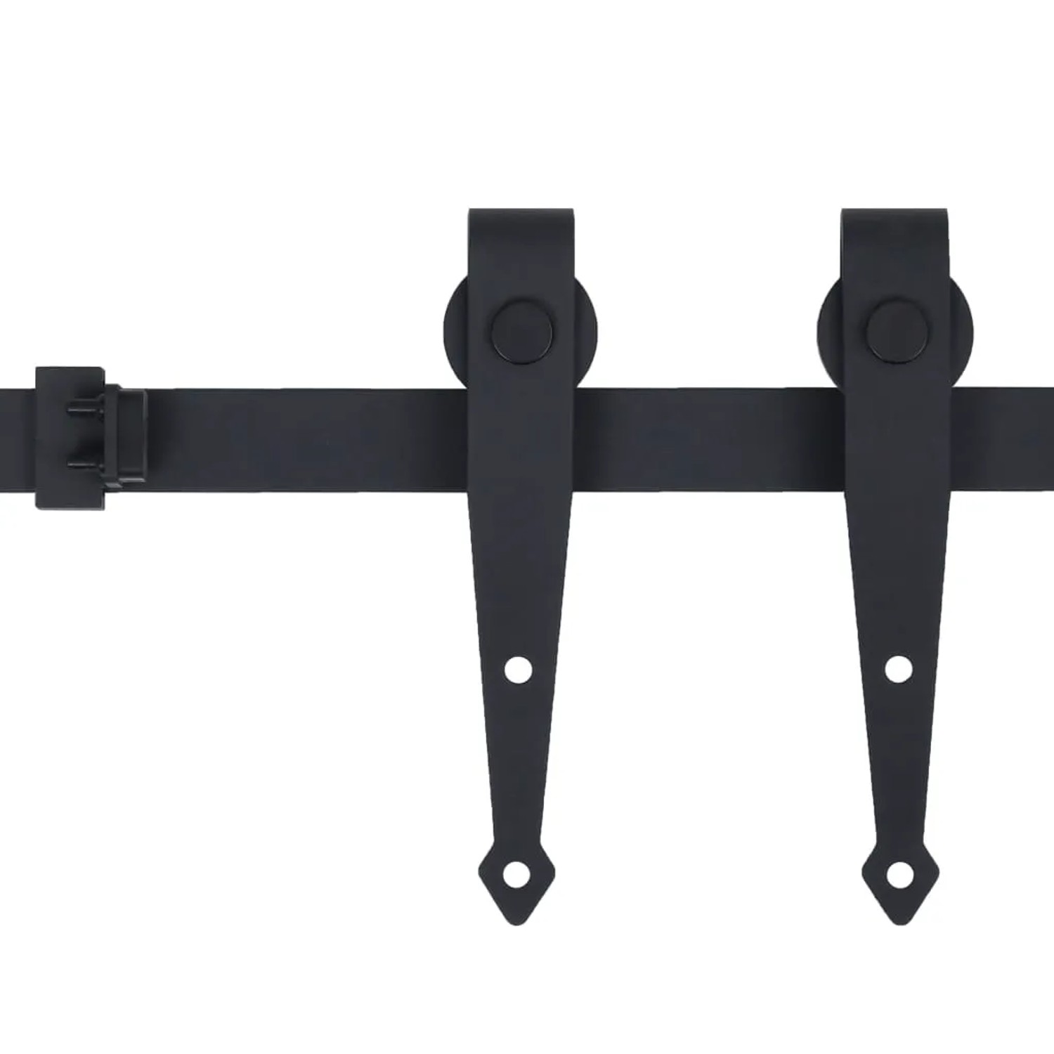 vidaXL Mini Schiebetürbeschlag Set, 183 cm, Carbonstahl, schwarz. Für Schranktüren.