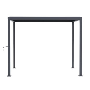 Anthrazitfarbene MWH Pergola Origin 88, 3x3m, mit verstellbarem Lamellendach und stabilen Stahlpfosten für Garten.
