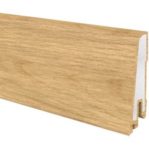 Hartschaum Sockelleiste Modern 60, Eiche Öl Dekor, selbstklebend, 60 mm hoch.