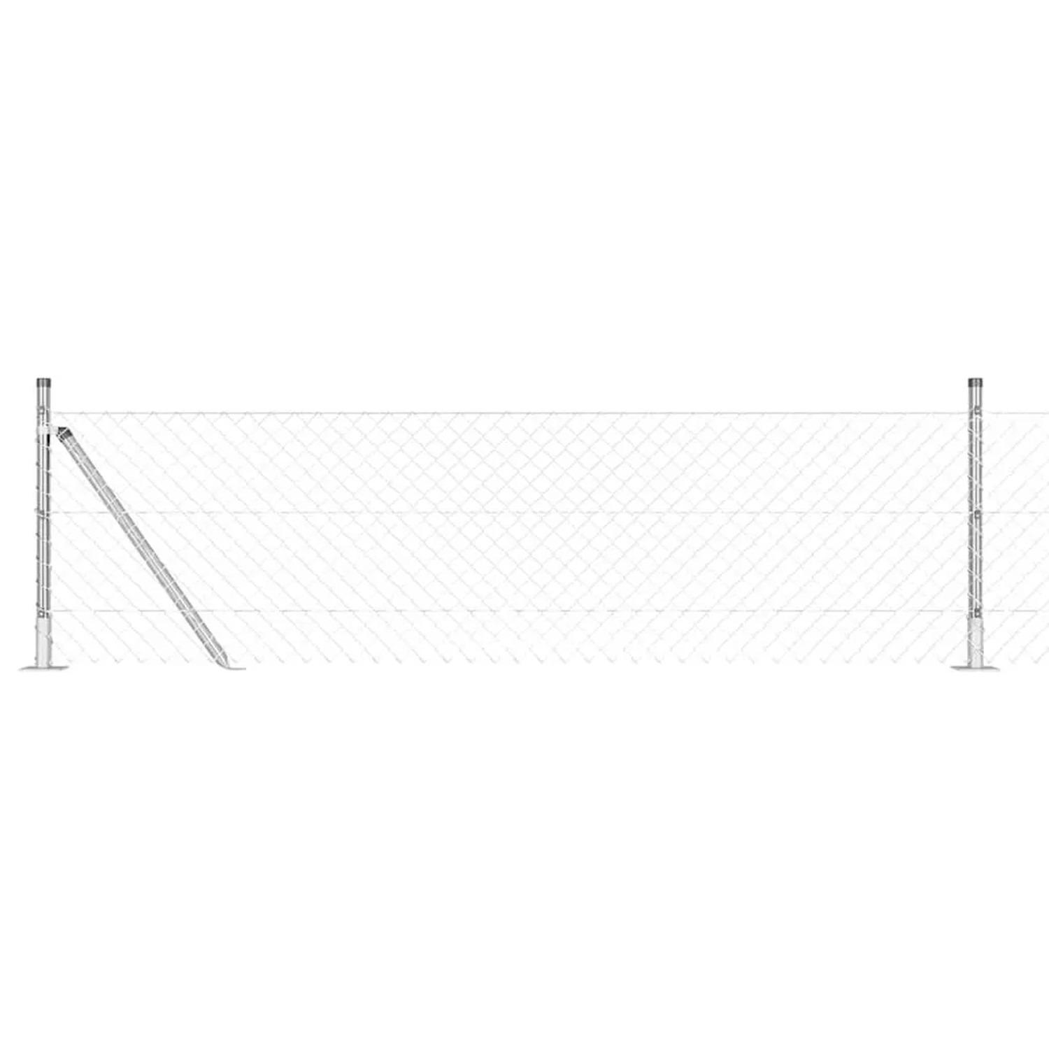 vidaXL Zaunpfosten Silber 10 x 0,6 m 40 x 40 mm Maschen Stahl 3351283 günstig online kaufen