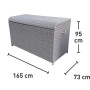 Kissenbox Vermont Cloud aus Polyrattan mit Maßangaben für Gartenmöbel.