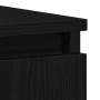 Detailaufnahme: Schwarzer Waschbeckenunterschrank in Eichen-Optik von vidaXL, Holzwerkstoff.