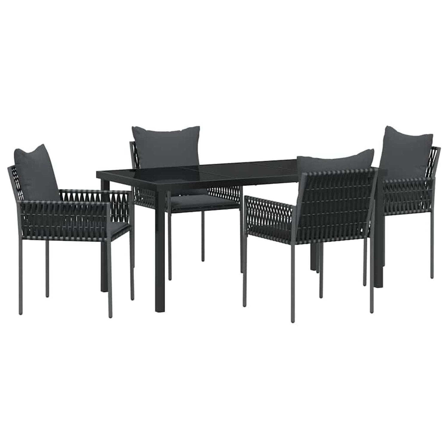 vidaXL Garten Essgruppe 5-Tlg Schwarz Poly Rattan 3379103 günstig online kaufen
