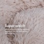 Detailaufnahme: Flauschiges, beiges Hundebett/Katzenbett "Fluffy" mit Öko-Tex Standard.