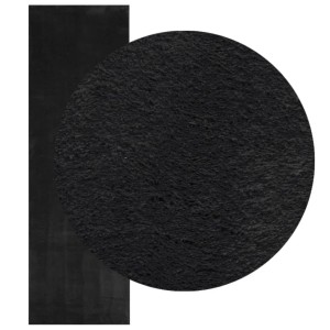 vidaXL Teppich HUARTE, Kurzflor, schwarz, 80x250 cm. Waschbarer Teppich für Wohnzimmer und Schlafzimmer.