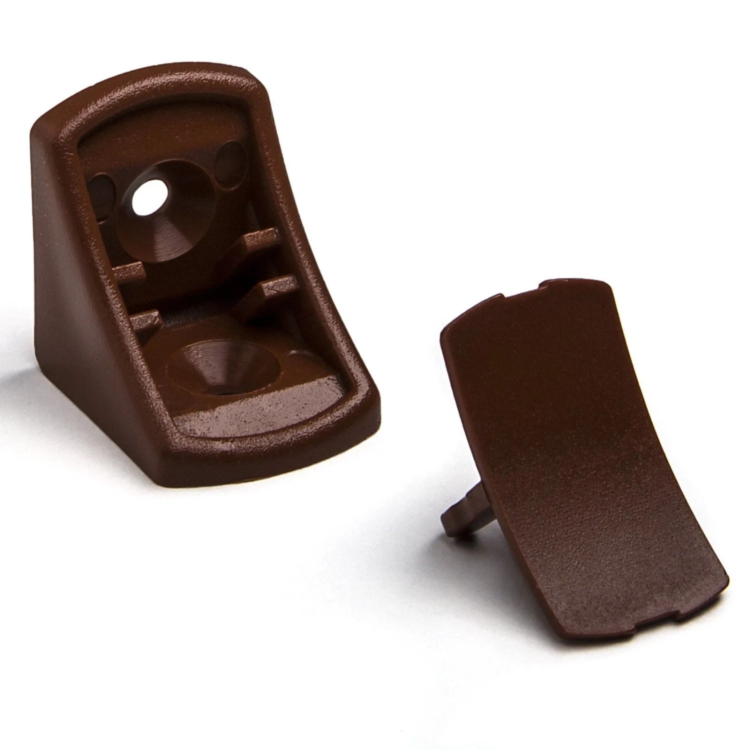 SOTECH 100 Stück Korpusverbinder 24 x 24 x 20 mm mit Abdeckkappe Birnenholz