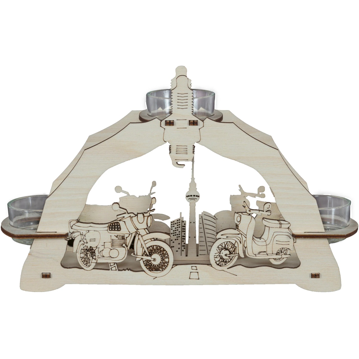 Saico Leuchter Moped für 3 Teelichte 23 cm x 13 cm x 6,5 cm