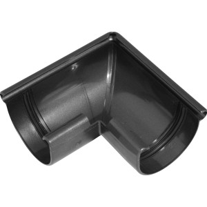 Marley Rinnenwinkel RG 75 außen, anthrazit-metallic, für halbrunde Kunststoff-Dachrinnen.