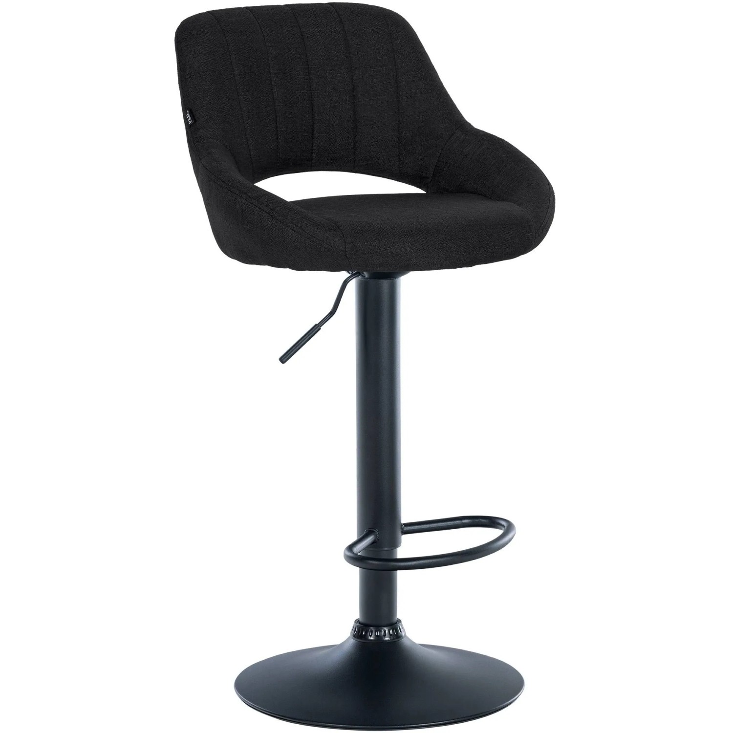 CLP Barhocker Milet Stoff Schwarz/Schwarz