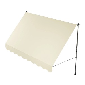 Beige Klemmmarkise Kapstadt 300x120 cm, Balkon-Sonnenschutz ohne Bohren.
