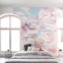 Komar Vlies Fototapete Clouds im Schlafzimmer mit rosa Wolkenmuster, 300x250 cm.