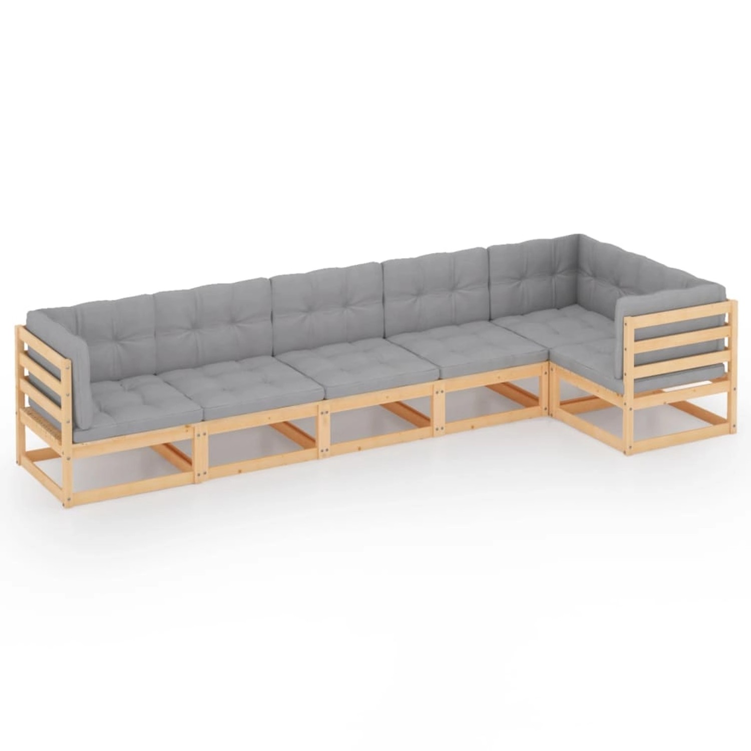 6-tlg. Garten-lounge-set Mit Kissen Kiefer Massivholz günstig online kaufen