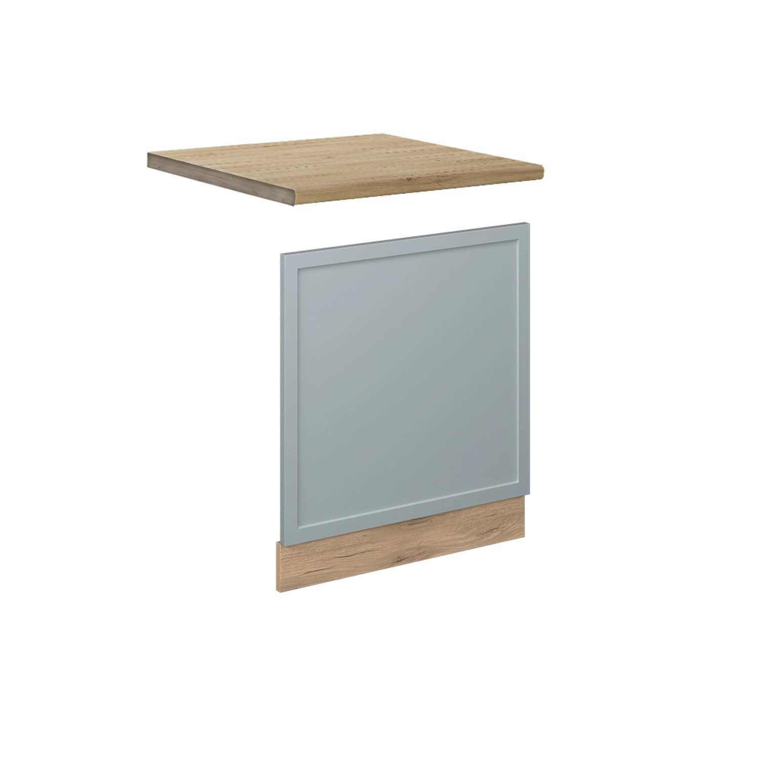 Vicco Frontblende Fame-Line Hellblau-grau 60 cm ohne Arbeitsplatte mit Goldkraft Eiche Korpus