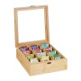 Relaxdays Teebox Bambus Natur mit 12 Fächern 9,5 cm x 26,5 cm x 28,5 cm 1,2 kg