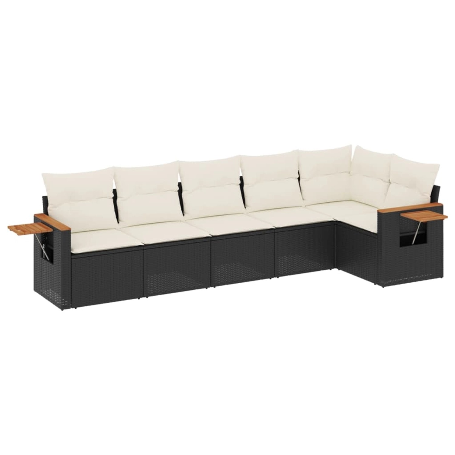 vidaXL 6-Tlg Garten-Sofagarnitur mit Kissen Schwarz Poly Rattan 3226826 günstig online kaufen