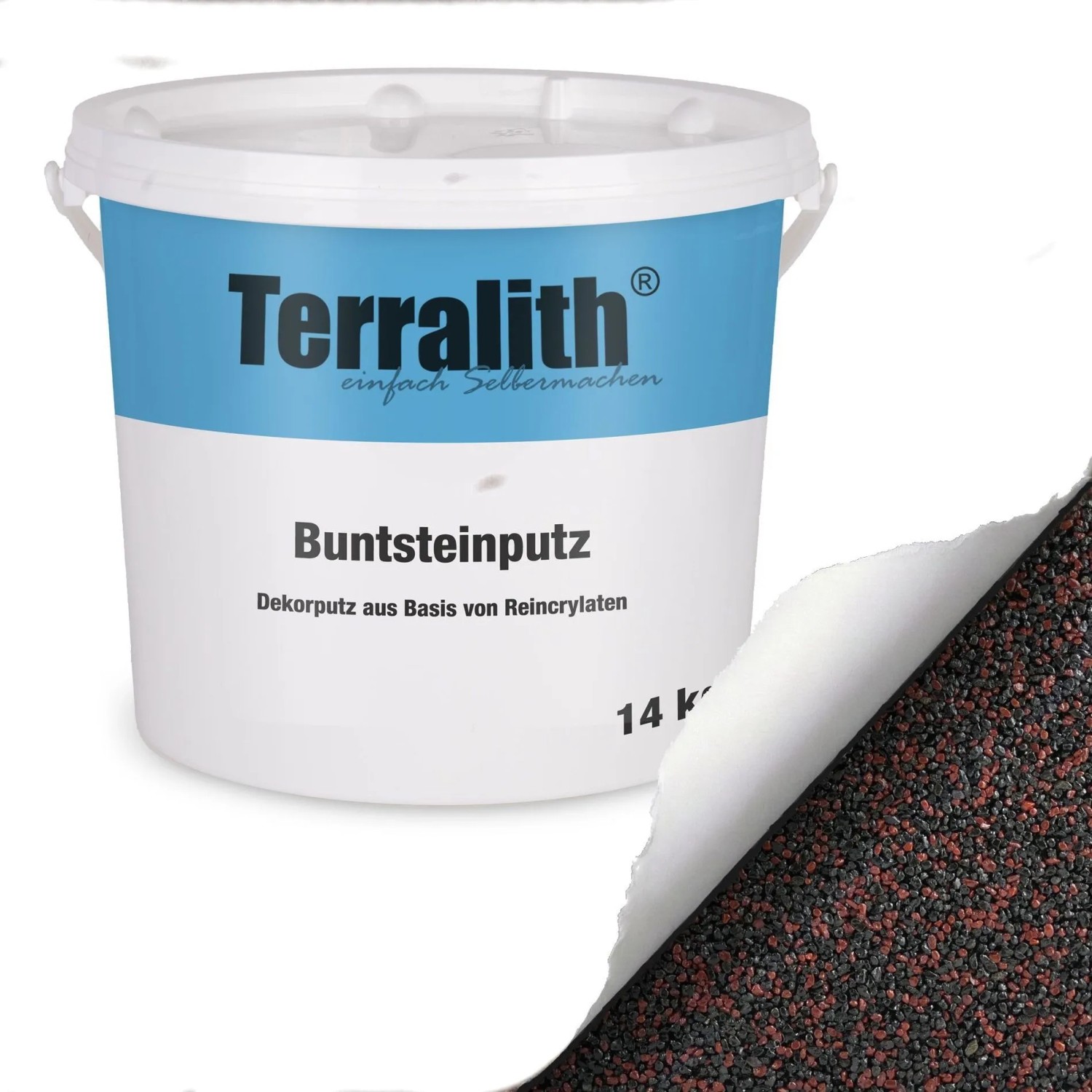 Terralith Buntsteinputz Mosaikputz 2mm 14 kg BSP132 Rot Schwarz