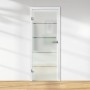 Glasdrehtür mit Siebdruck Dekor, ESG Floatglas, DIN links, für mehr Licht im Raum.