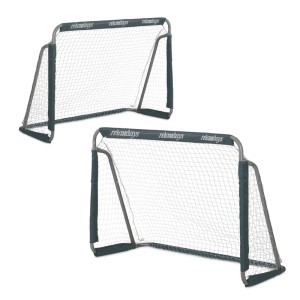 Relaxdays Fußballtore 2er Set Eisen Grau Weiß 110 cm x 150 cm x 75 cm