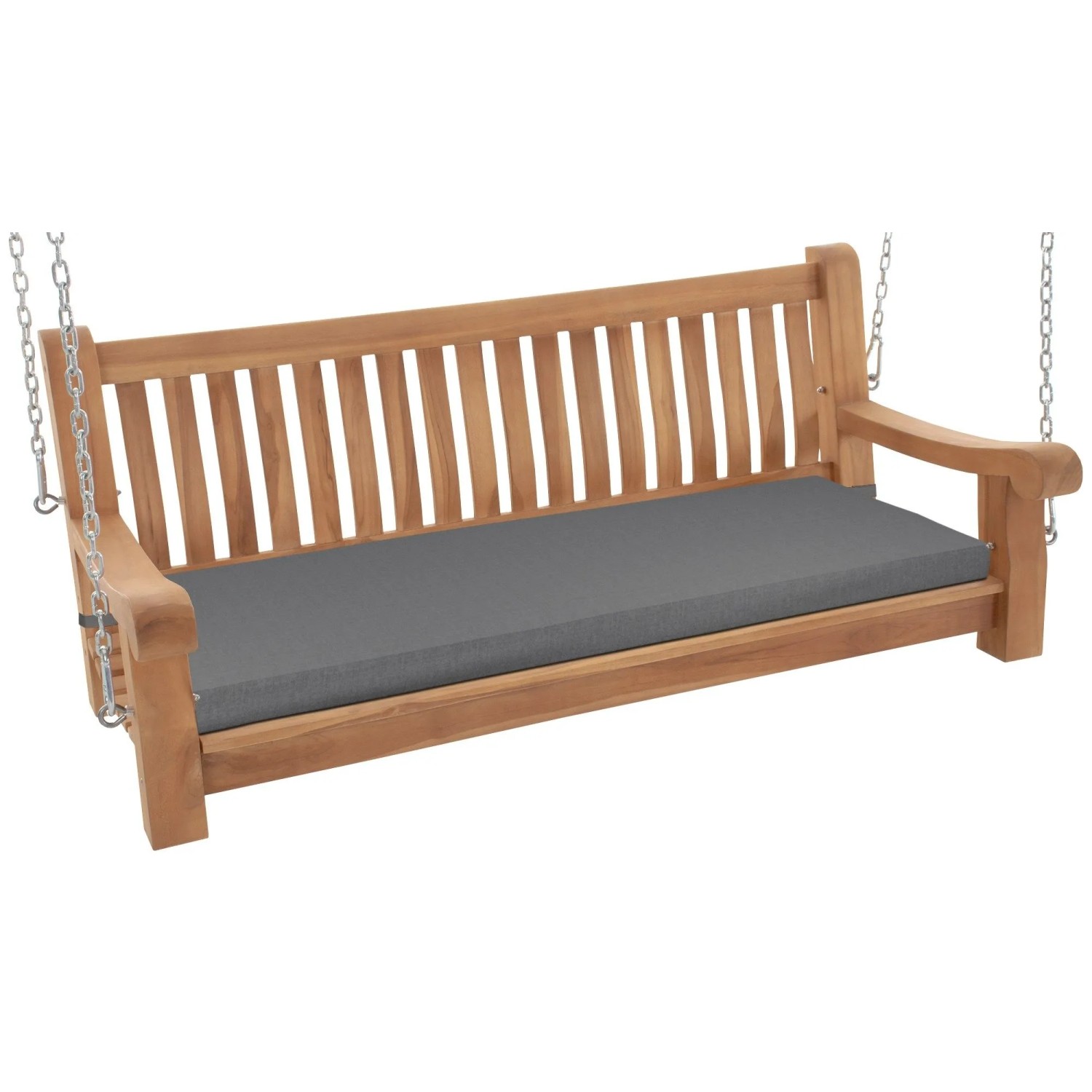 DELUKE Schaukelbank MUVER Holz Dunkelgrau 150x70x62cm Hängebank Gartenschaukel Zum Aufhängen Veranda-Schaukel
