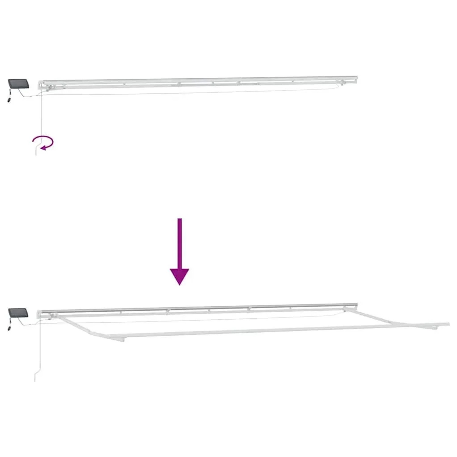 vidaXL Einziehbare Markise Mehrfarbig 600 x 300 cm Stoff und Stahl 3331614_12