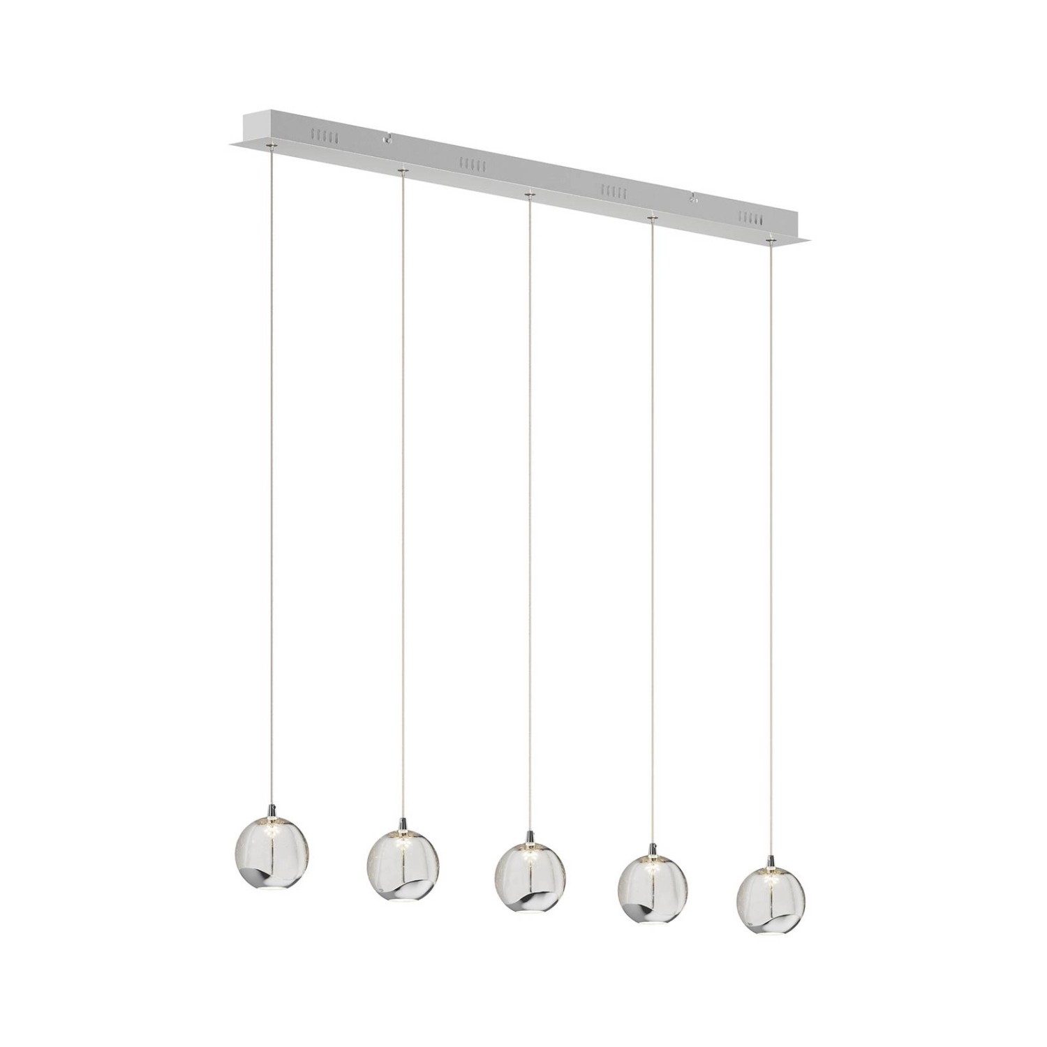 Lucande LED Pendelleuchte Hayley 9624457 Modern in Transparent aus Glas 5-flammig Wohnzimmerleuchte