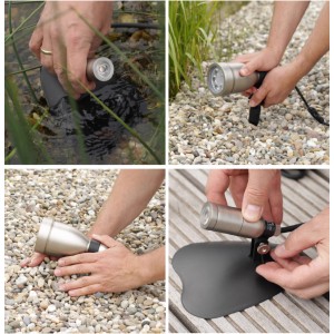 Heissner SMART LIGHT LED-Spot für Teich, Pool und Garten, verschiedene Montagemöglichkeiten.