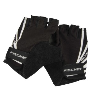 Fischer Fahrradhandschuhe Sport, schwarz, Größe L/XL, mit gepolsterter Innenhand und Ausziehhilfe.