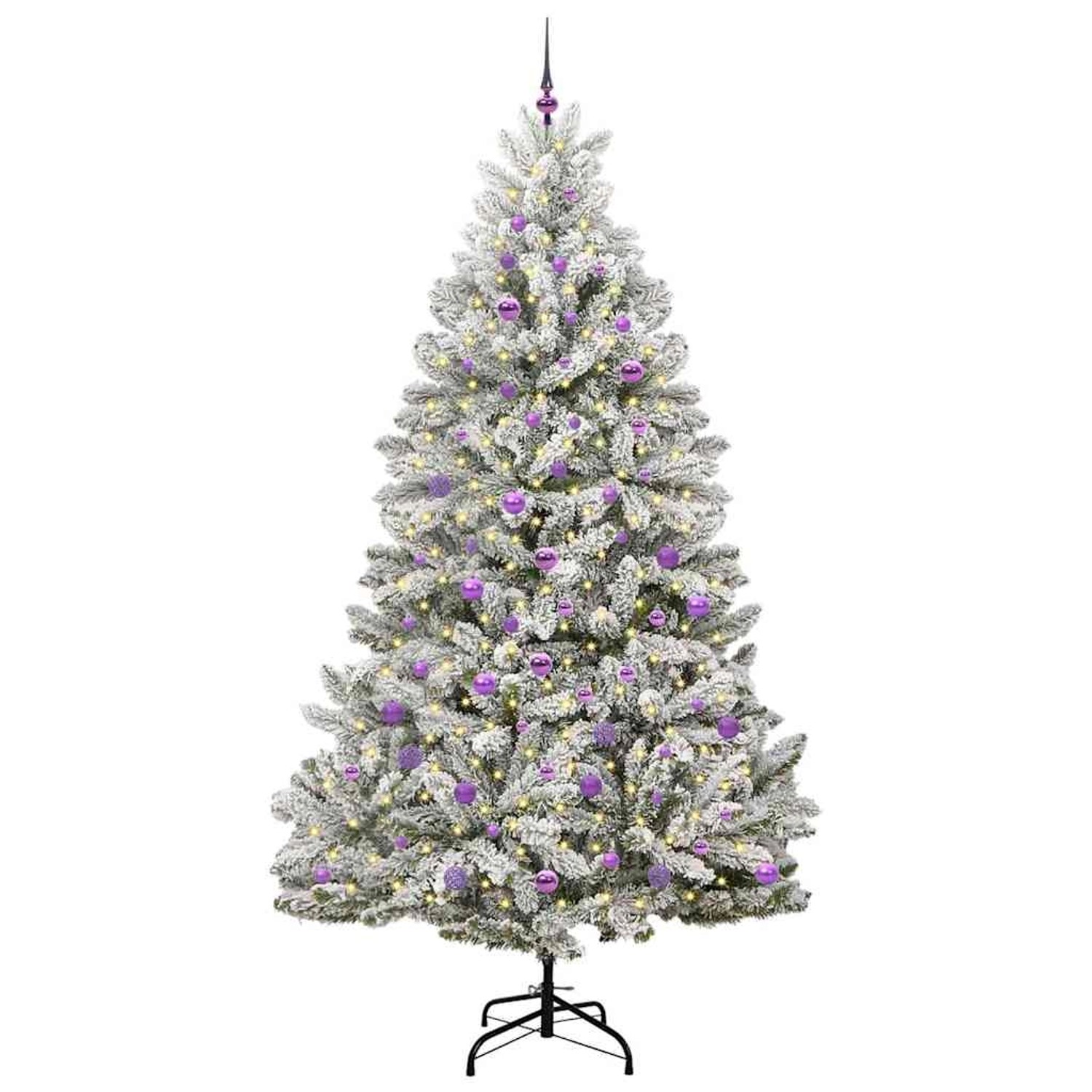 vidaXL Künstlicher Weihnachtsbaum Grün und Weiß 240 cm PVC und Metall 3395772