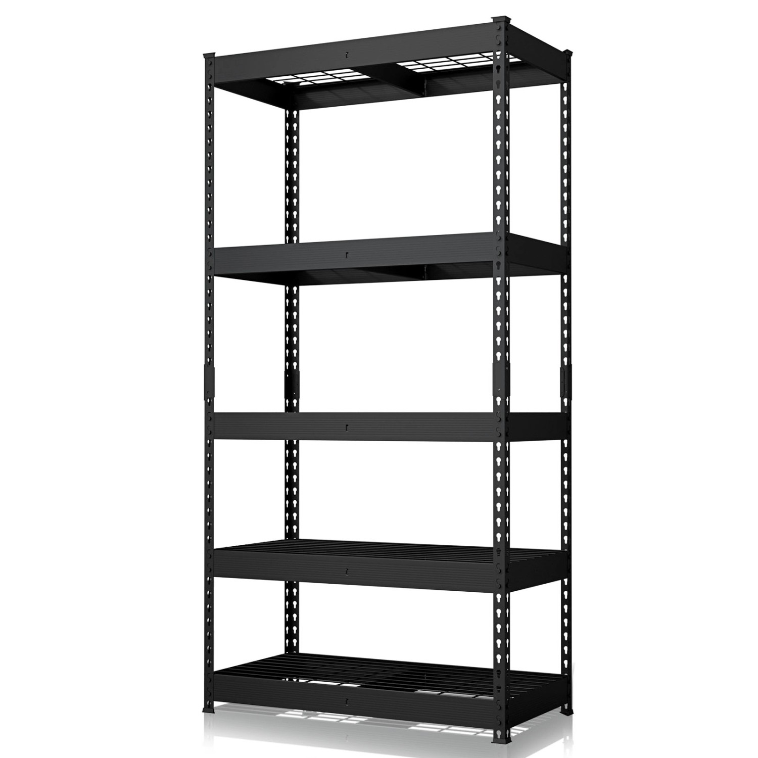Floordirekt Schwerlastregal Yukon Rivet 5 Böden Schwarz 180 x 90 x 45 cm günstig online kaufen