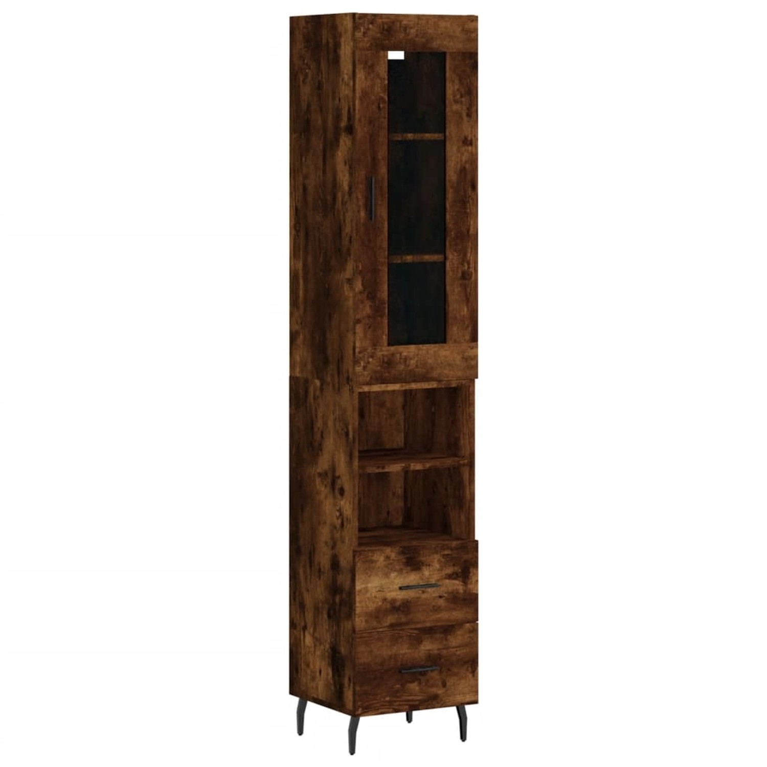vidaXL Highboard Räuchereiche 34,5x34x180 cm Holzwerkstoff 3199318 günstig online kaufen