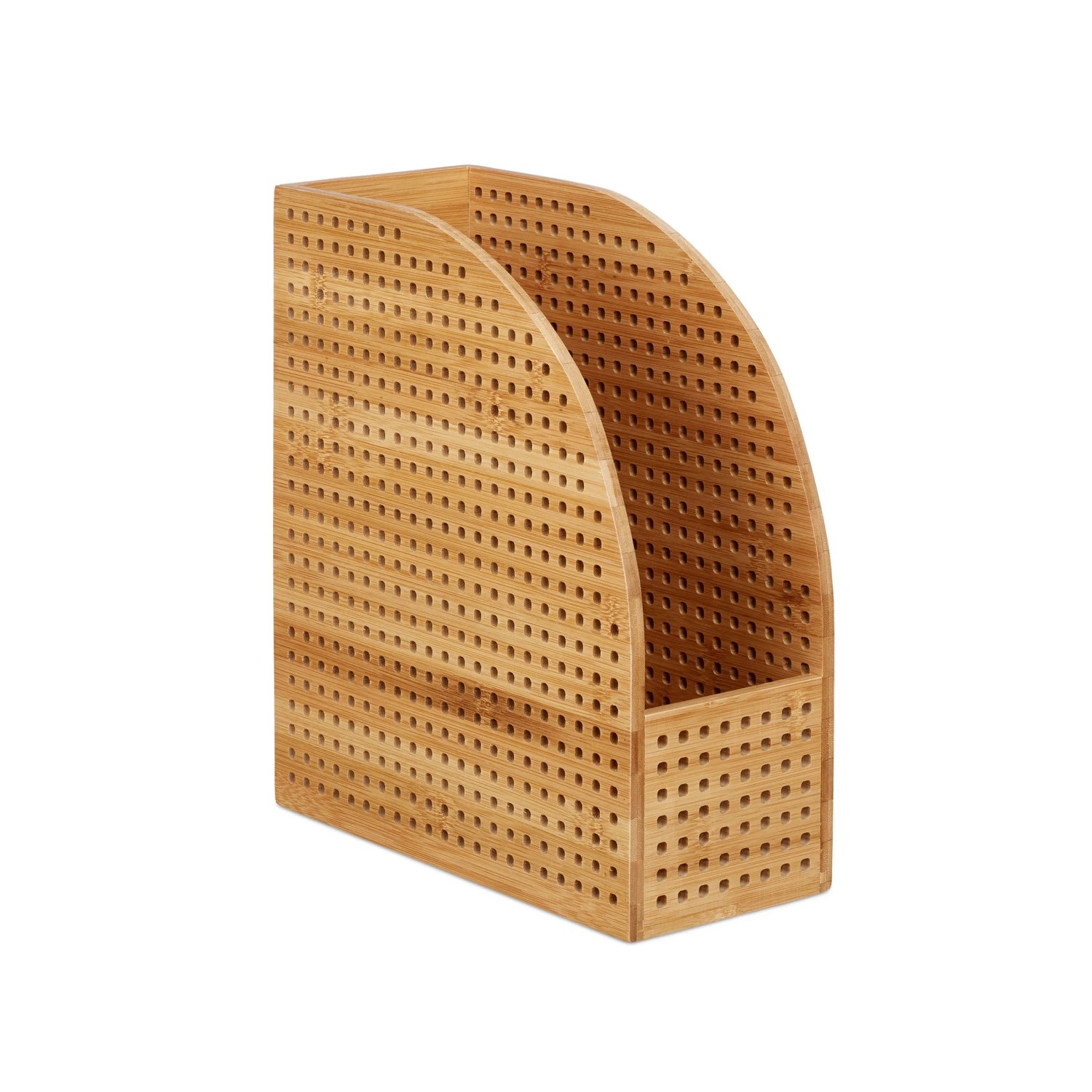 Relaxdays Stehsammler Bambus Natur A4 30,5 cm x 26,5 cm x 12 cm 1 kg